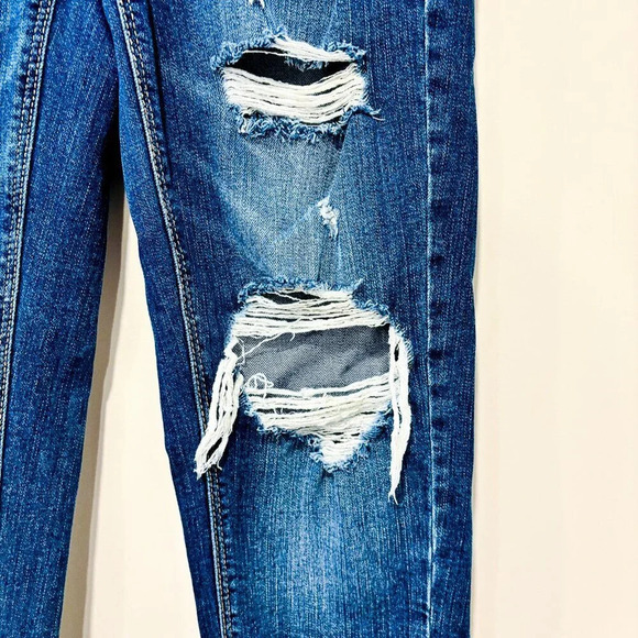 GARAGE Dark blue distressed jeans - Picture 9 of 13